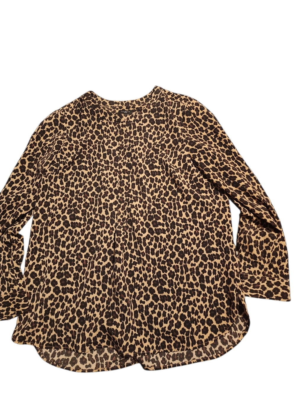 Talbots Leopard Print Long Sleeve Blouse - Tan and Black